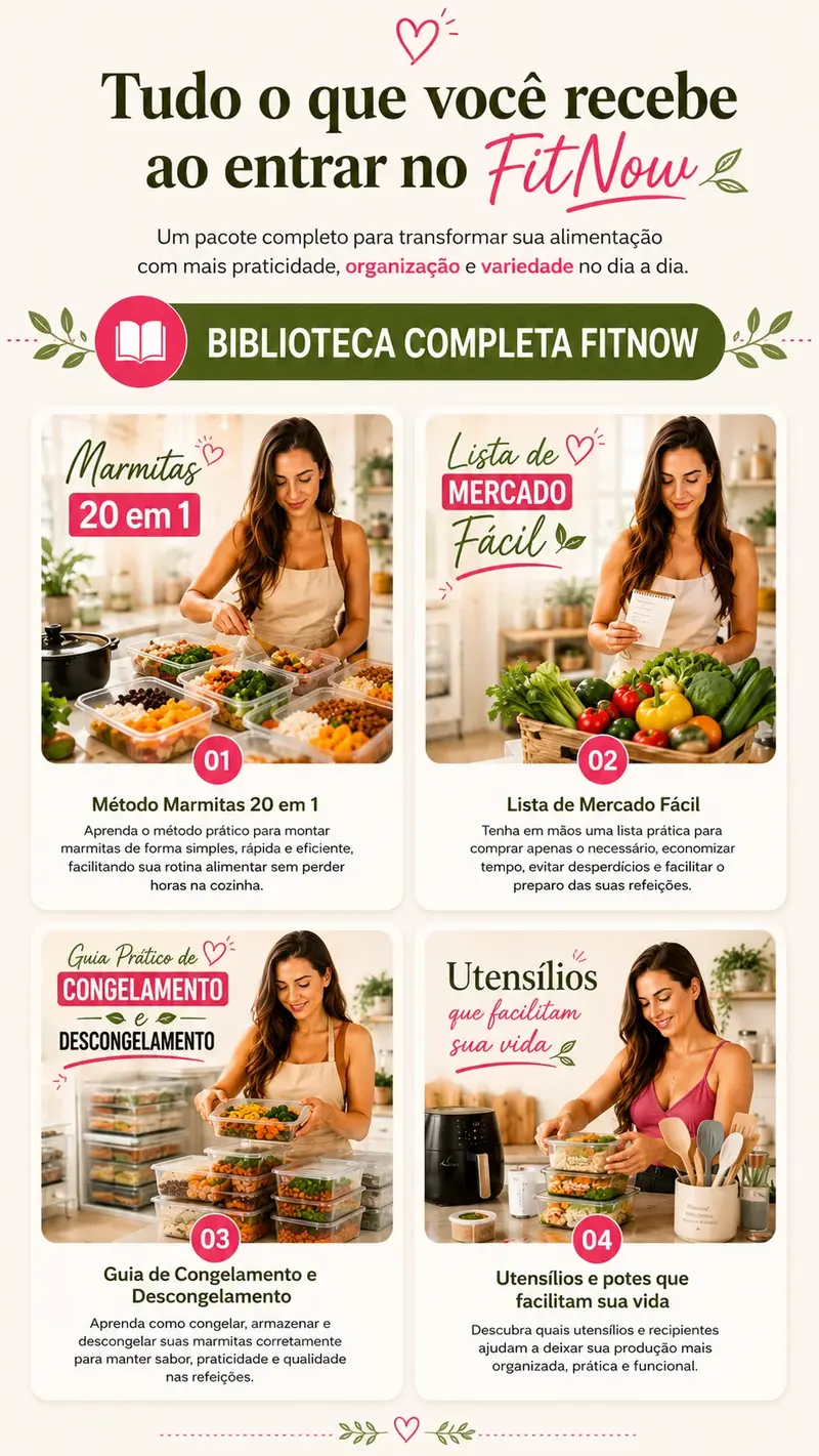 Tudo o que você recebe ao entrar no FitNow — Biblioteca Completa