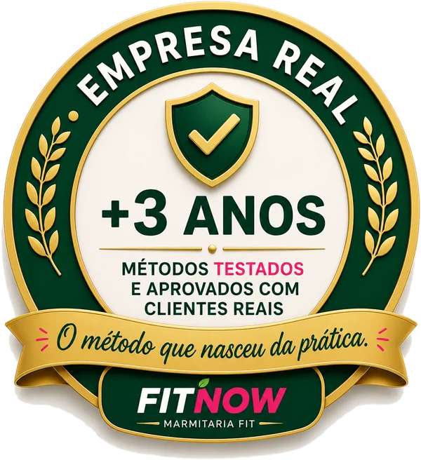 Selo Empresa Real — FitNow, mais de 3 anos, métodos testados e aprovados com clientes reais